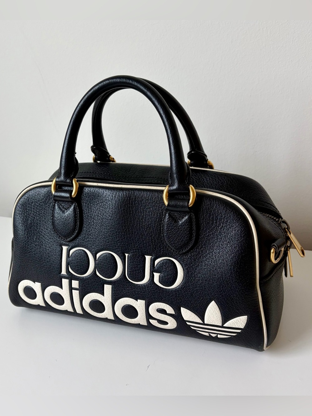Gucci x adidas Mini Duffle Bag Black Leather Crossbody